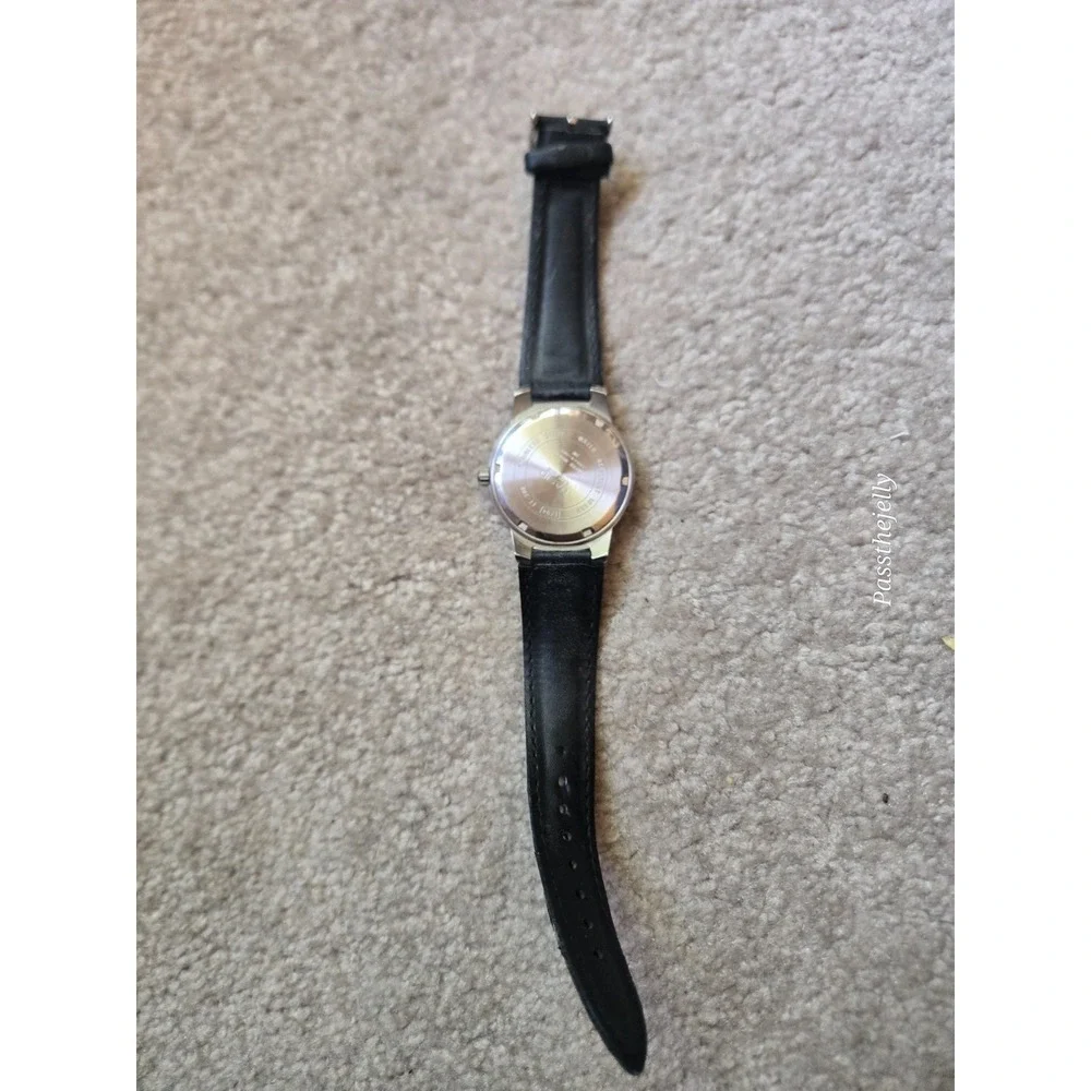 Casio Watch Mens Day Date 24 Hour Subdial Black Dial Quartz Modern Prep vtg